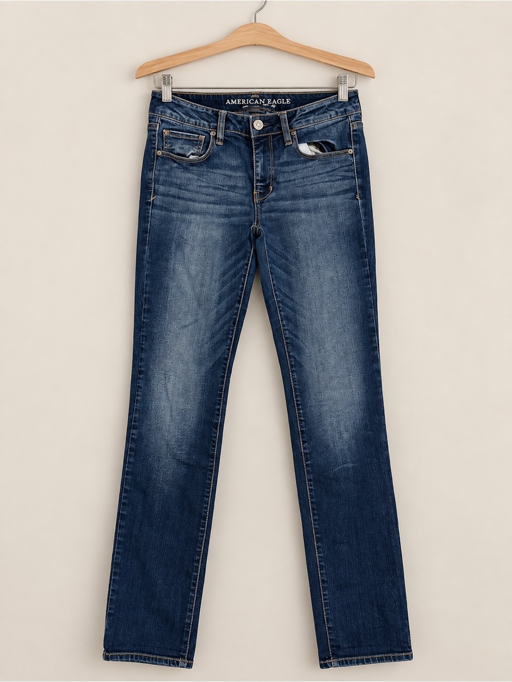 American Eagle Super Stretch Jeans Size 8 Long Dark Wash
